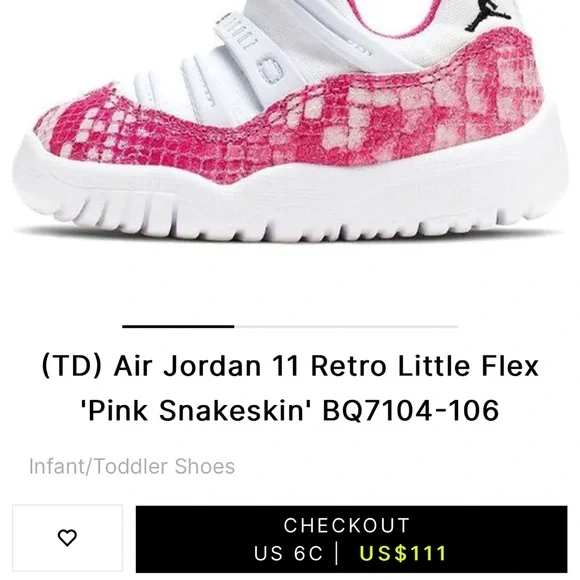 Jordan 11 Retro Little Flex TD (new in box)